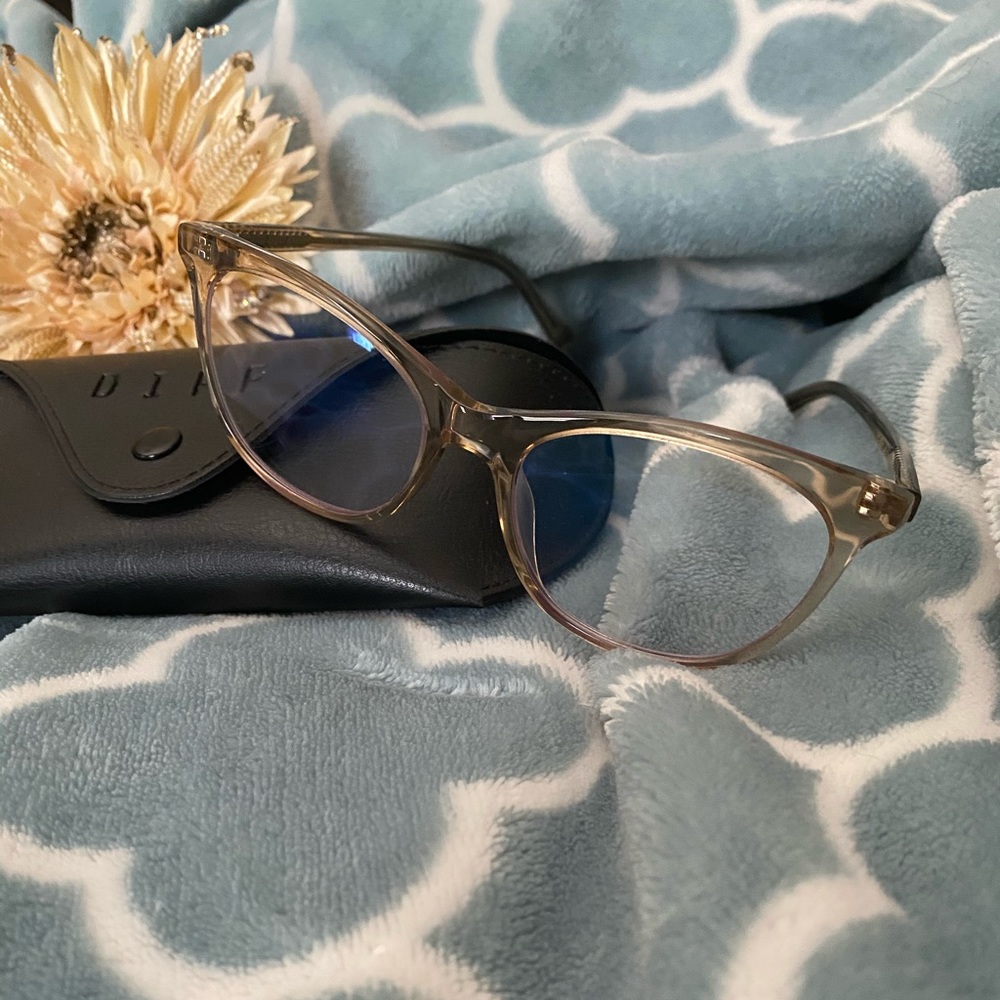 DIFF Jade Vintage Crystal blue light glasses 👓
